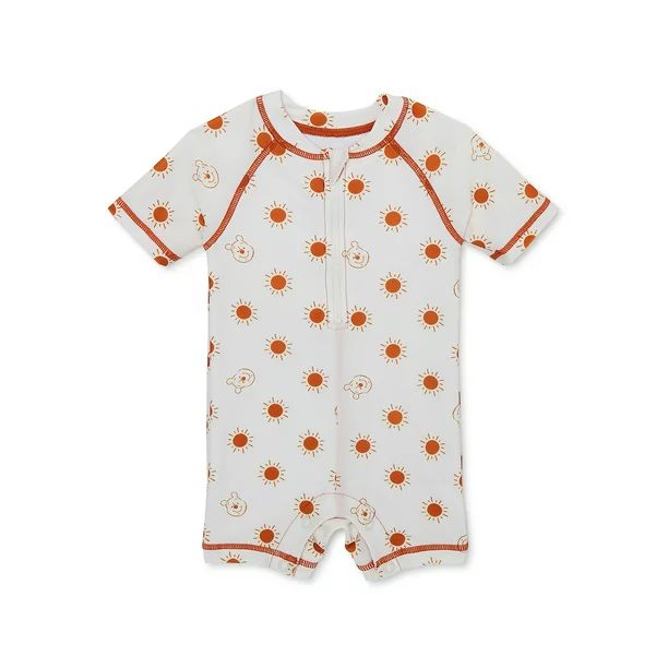 Winnie the Pooh Baby Short Sleeve Rashguard Swimsuit, 1-Piece, Sizes 0/3-12 Months | Walmart (US)