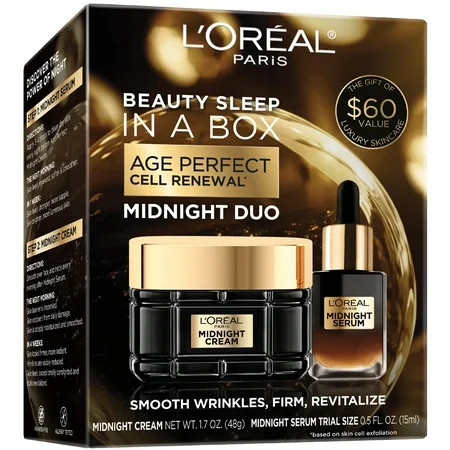 L'Oréal Paris Age Perfect Midnight Duo Facial Serum Trial Size, 1.7 oz | Walmart (US)
