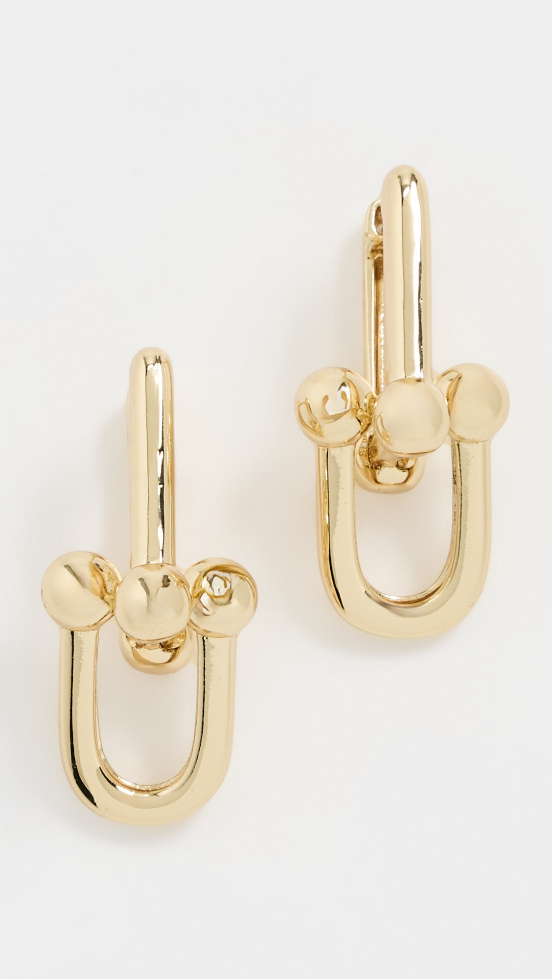 Double U Link Drop Huggie Earrings - Gold | Shopbop