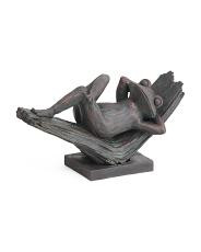 16x9 Relaxing Frog On Branch Garden Statuary Decor | TJ Maxx