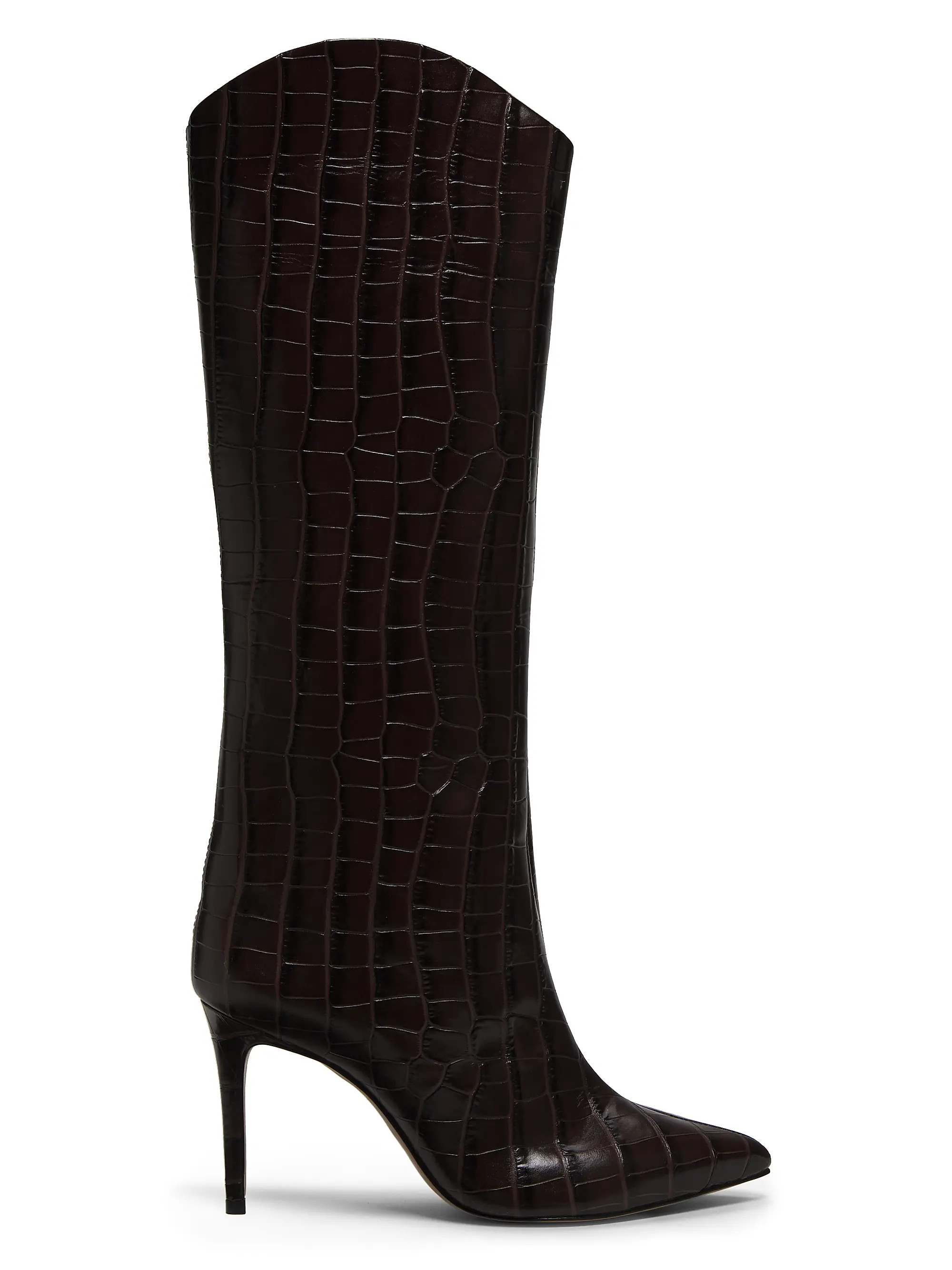 Maryana 90MM Croc-Embossed Leather Stiletto Boots | Saks Fifth Avenue