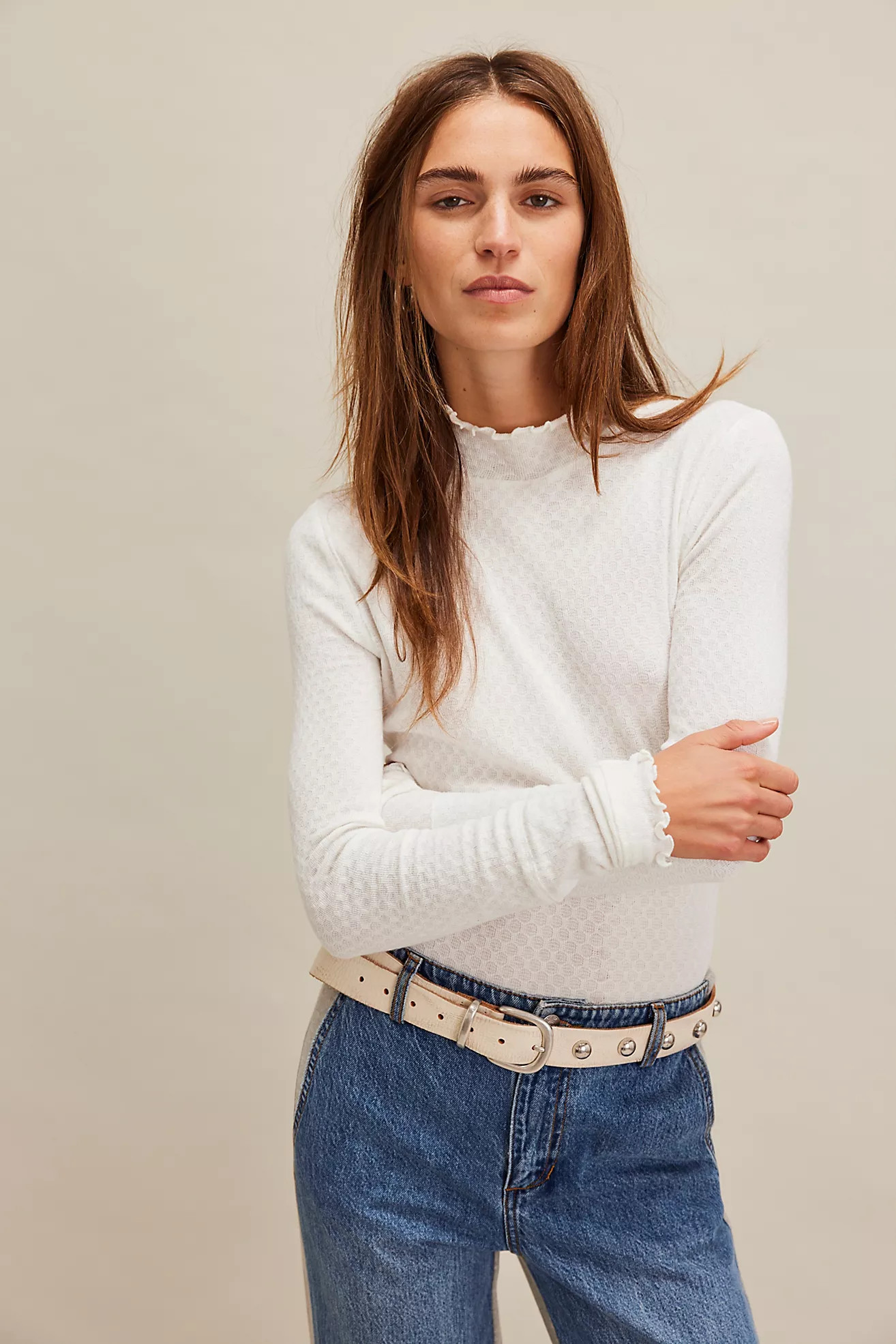 We The Free Sara Pointelle Turtleneck | Free People (Global - UK&FR Excluded)
