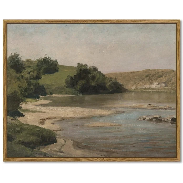 Vintage Landscape Mountain River Canvas Wall Decor Hallway Bathroom Office Decor 8x10in Framed | Walmart (US)
