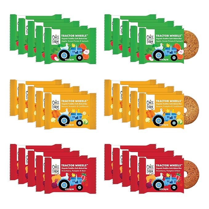 Once Upon a Farm | Organic Toddler Soft-Baked Bar Tractor Wheels Variety Pack | Apple, Strawberry... | Amazon (US)