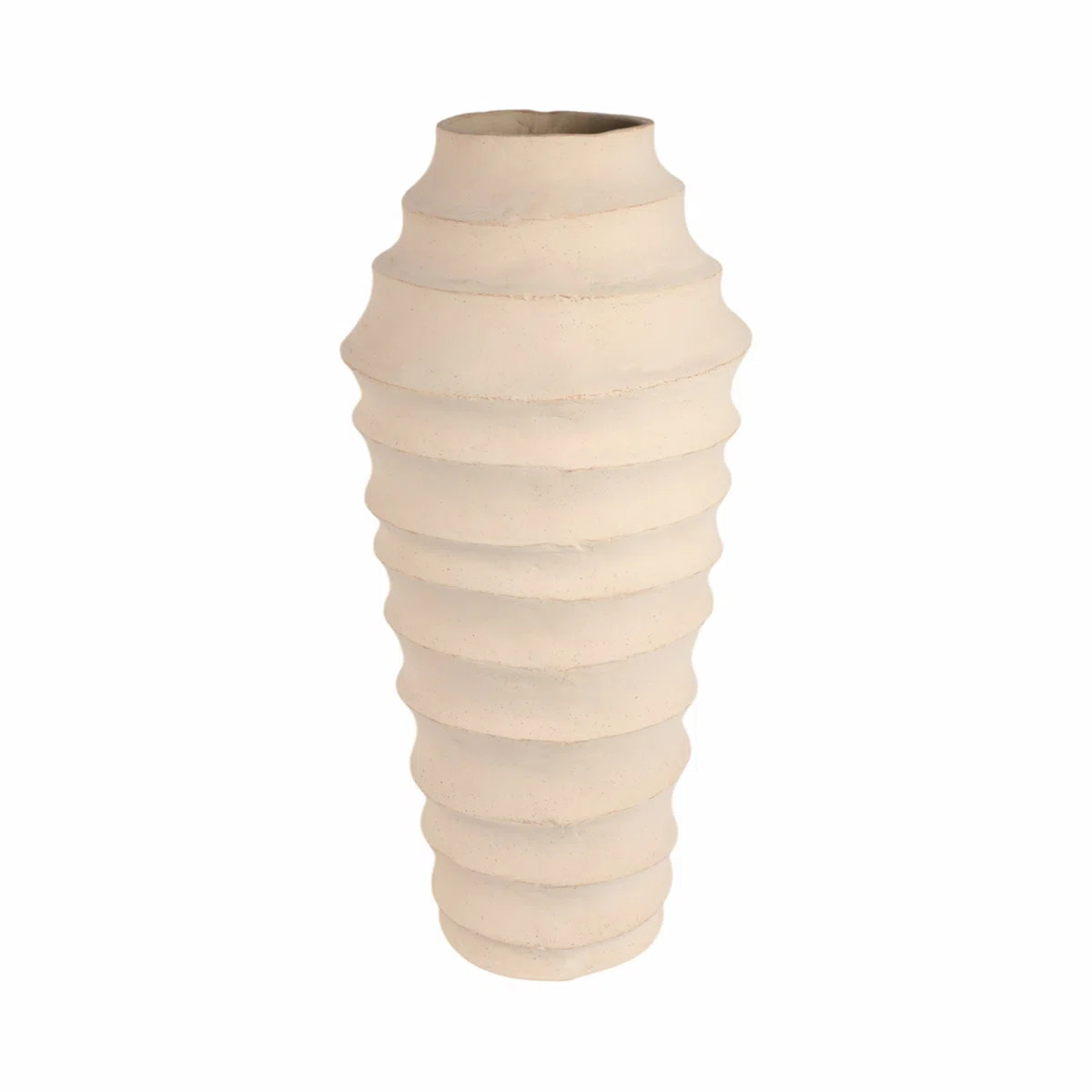 Decorative Textured Ribbed Table Vase with Chiseled Design for Home Decor - Sculptural Tall Flowe... | Wayfair North America