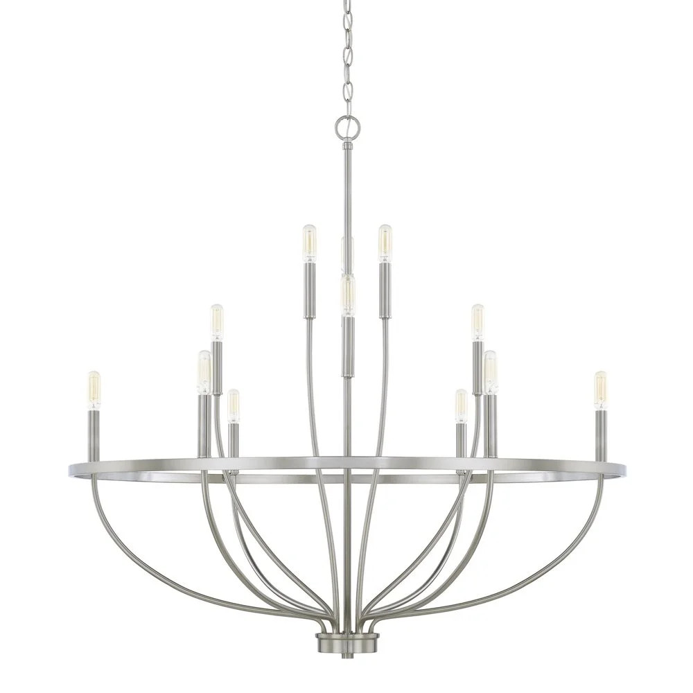 Capital Lighting Homeplace / Greyson 12-LT Chandelier - Brushed Nickel - 428501BN - Walmart.com | Walmart (US)