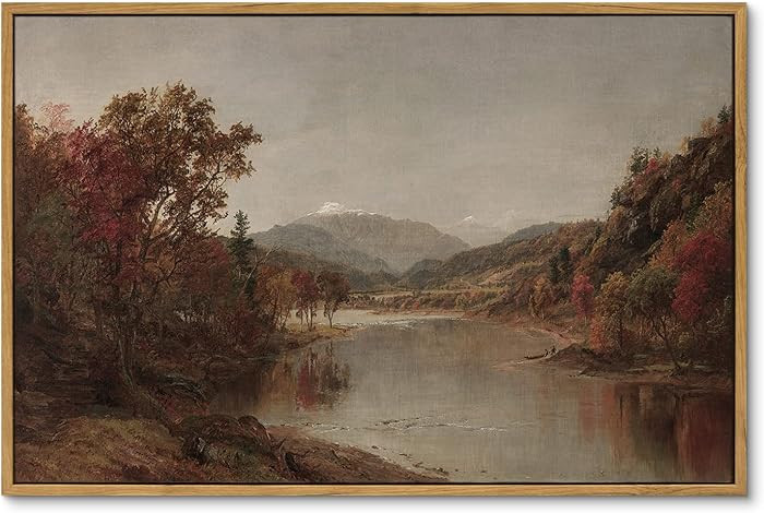 ARPEOTCY Vintage Framed Canvas Wall Art, Fall Landscape Scenery Wall Decor for Living Room, 16x24 inch, Rustic Farmhouse Aesthetic Painting for Bedroom, Large Framed Art Prints, for Office | Amazon (US)