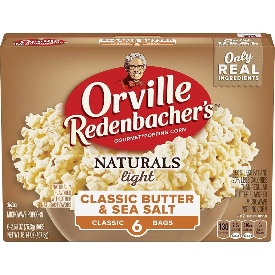 Orville Redenbacher’s Microwave Popcorn, Naturals Light Classic Butter and Sea Salt Popcorn, 3g... | Amazon (US)