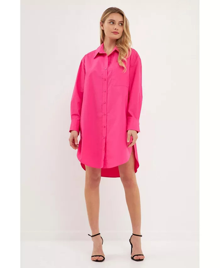 English Factory Women's Classic Collared  Shirt Dress - Macy's | Macys (US)