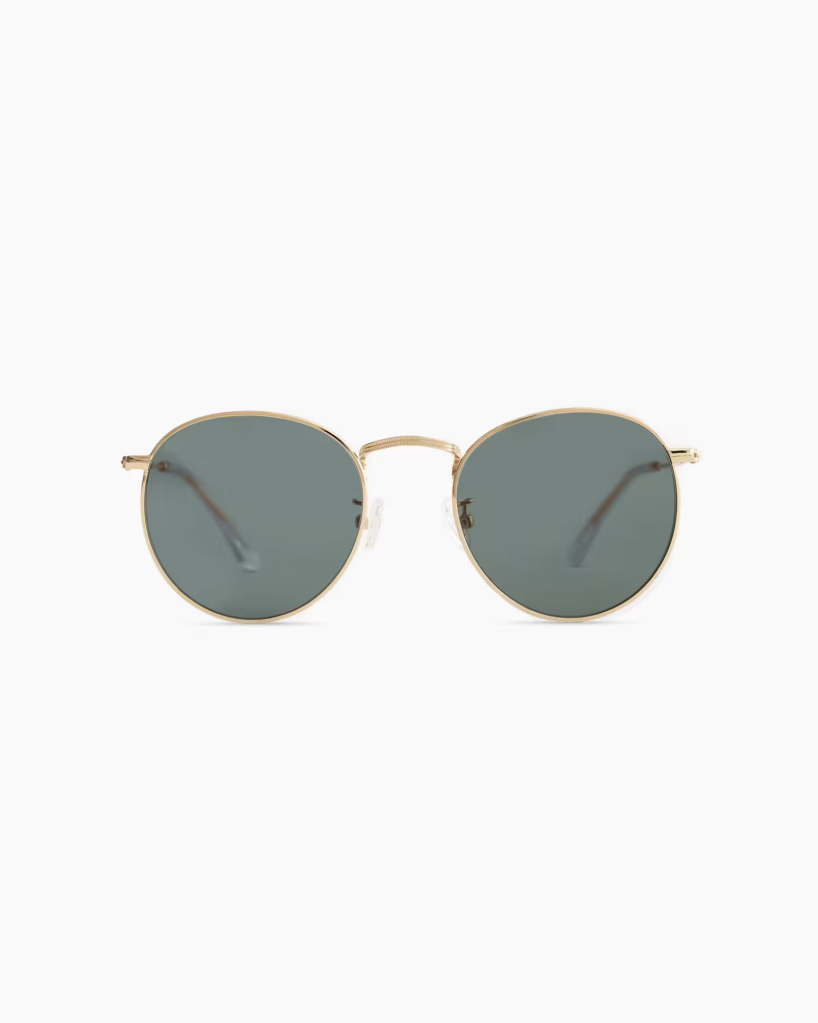 Hugo Polarized Stainless Steel Sunglasses in Gold With Green Lens | Quince