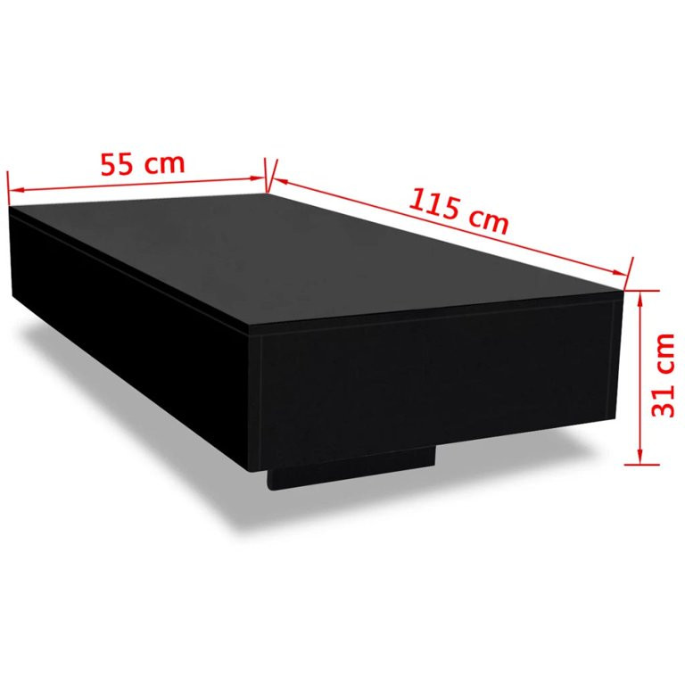 IKAYAA Coffee Table High Gloss Black - Walmart.com | Walmart (US)