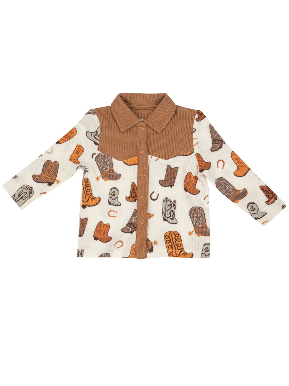 Thermal Cowboy Snap Button Down, Brown Cowboy Boots | SpearmintLOVE