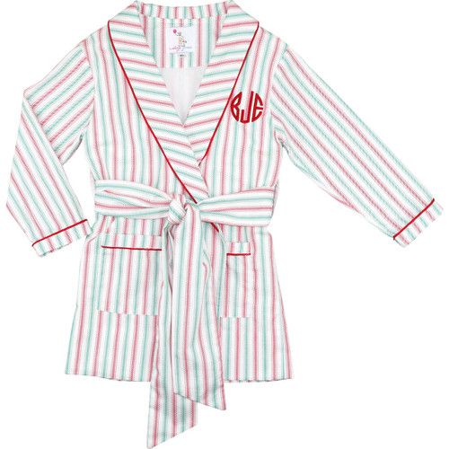 Red And Green Stripe Robe | Cecil and Lou