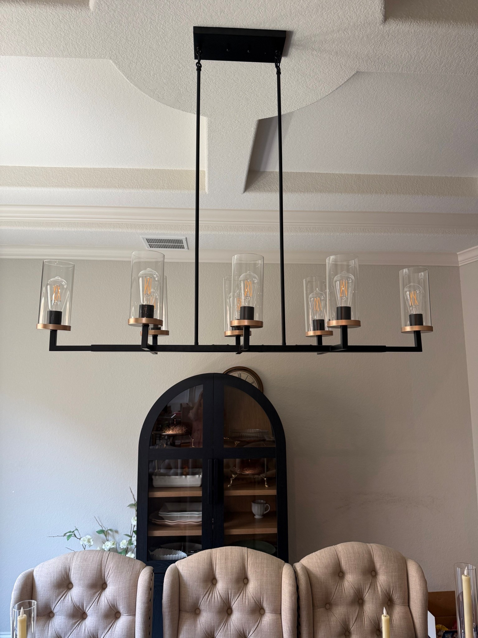This chandelier from Wayfair & Juliet arch cabinet from walmart giving designer vibes on a budget and going so well together our dining room.labor day sale
Light fixtures for dining room
 i #wayfair
#wayfairhome
#chandelier #chandelierfordining #julietarchcabinet #walmarthome
Walmart Juliet arch cabinett

#LTKSaleAlert #LTKHome #LTKStyleTip