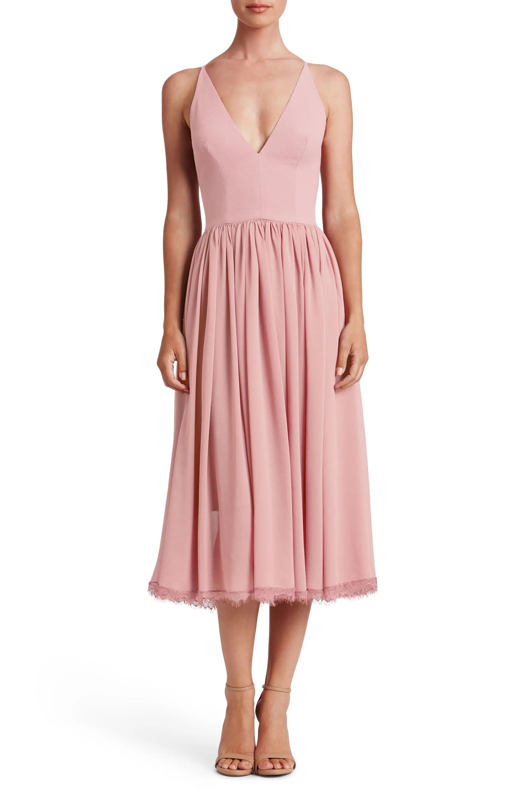 Alicia Mixed Media Midi Dress | Nordstrom