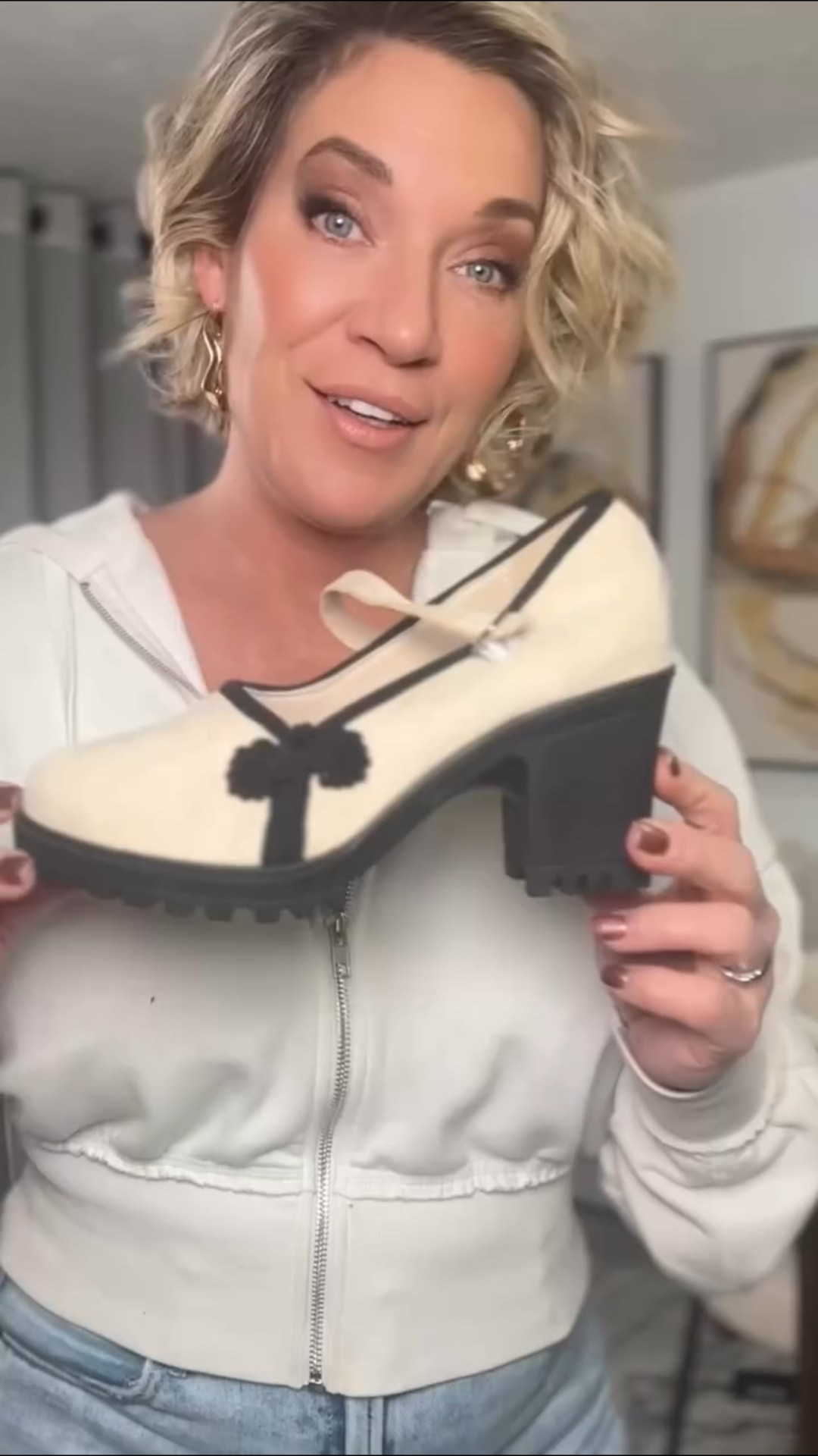 High heels with treads! Yet still cute! 
Comment Link and I’ll send you the details! 

#highheels #wintershoes

#LTKgrwm #LTKSeasonal #LTKFindsUnder50