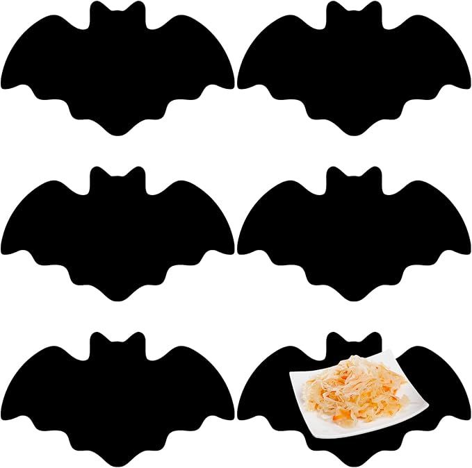 Remerry Leather Halloween Bat Placemats Set of 6 Happy Halloween Black Gothic Place Mats Waterpro... | Amazon (US)