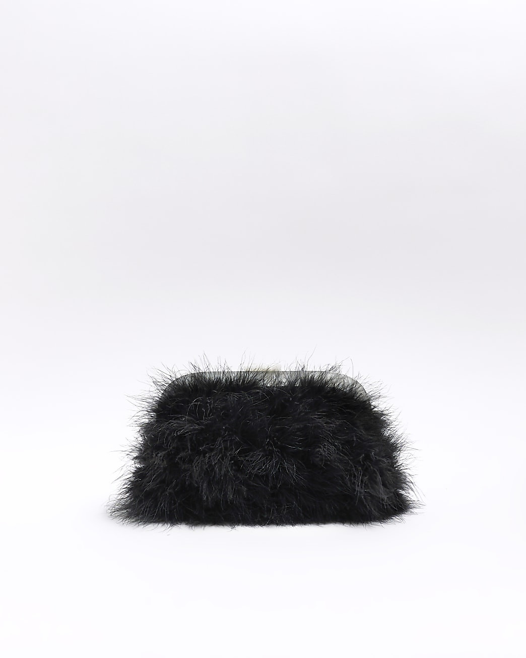 Black feather clutch bag | River Island (UK & IE)