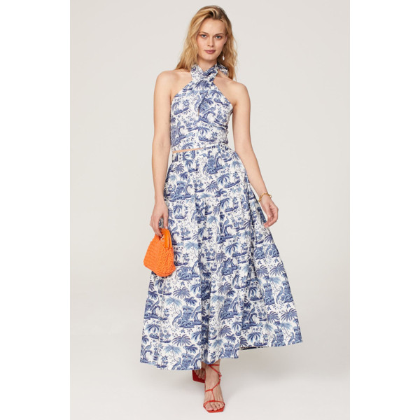 Staud Sea Skirt blue-print | Rent the Runway