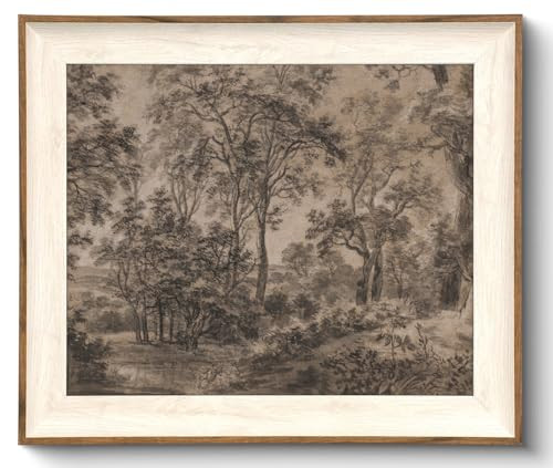 Framed Canvas Wall Art for Living Room Decor, Vintage Neutral Brown Woodland Landscape Painting Farmhouse Canvas Prints Artwork, Antique Wall Pictures Decor for Bedroom Gallery Office, Bathroom Wall Decor - 10x12Inch | Amazon (US)