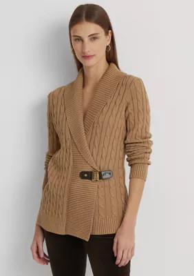 Lauren Ralph Lauren Women's Petite Buckled Cotton Sweater | Belk