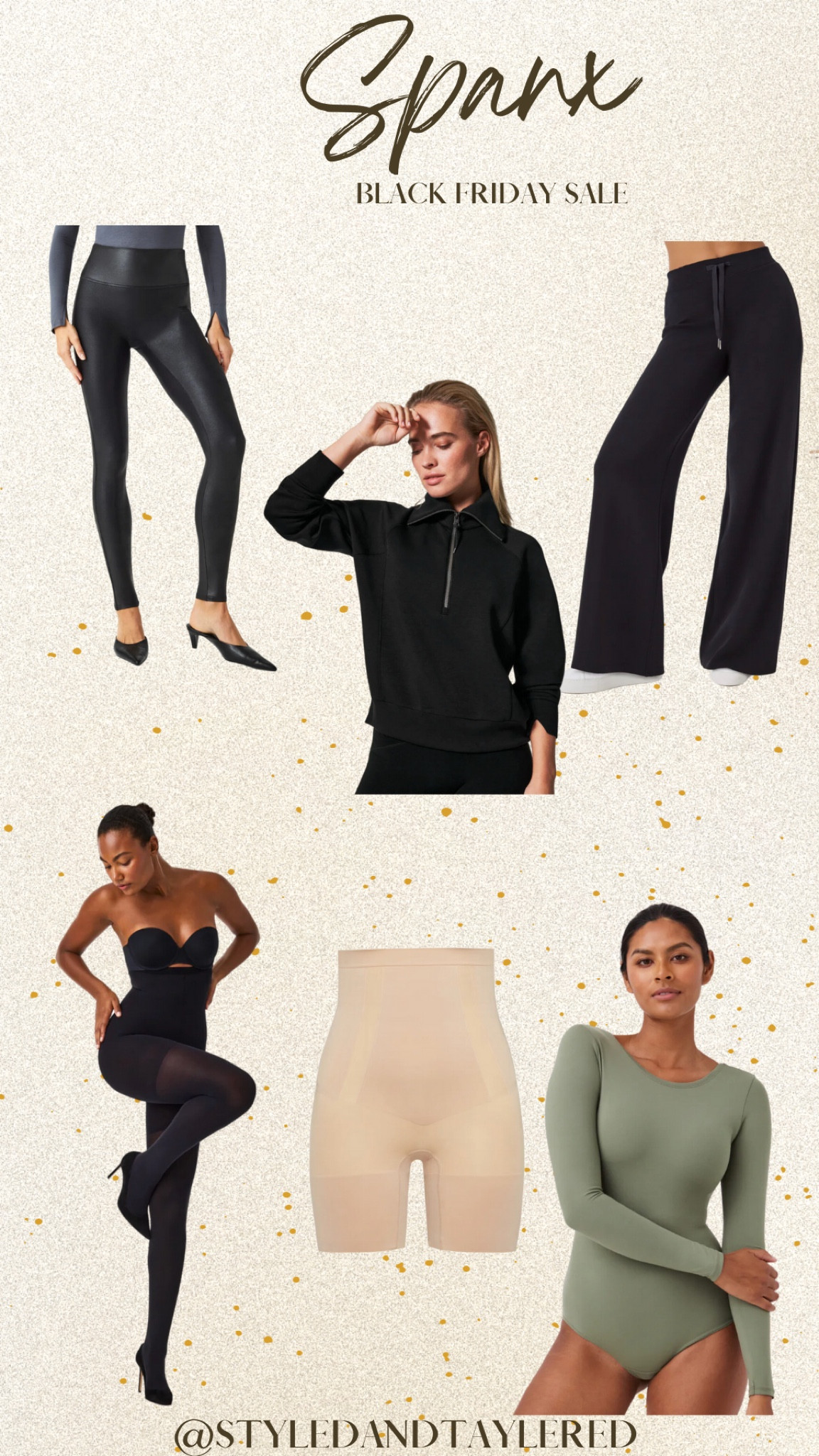 Spanx Black Friday sale - 20% off!!! 

They have petite regular and tall in bottoms. I wear xl tall in the wide leg pants, large in tops, 1x tall in faux leather! (Size up in those!) 

#LTKCyberWeek #LTKstyletip #LTKsalealert