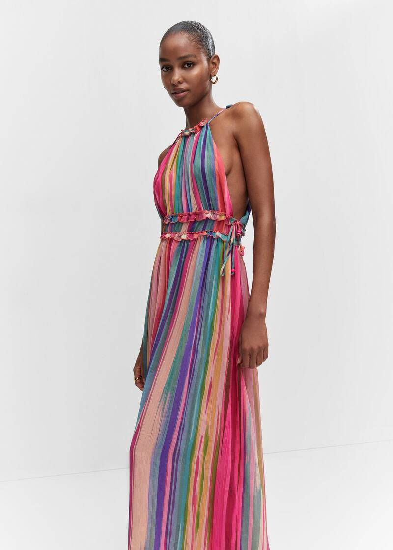 Striped long dress -  Women | Mango USA | MANGO (US)