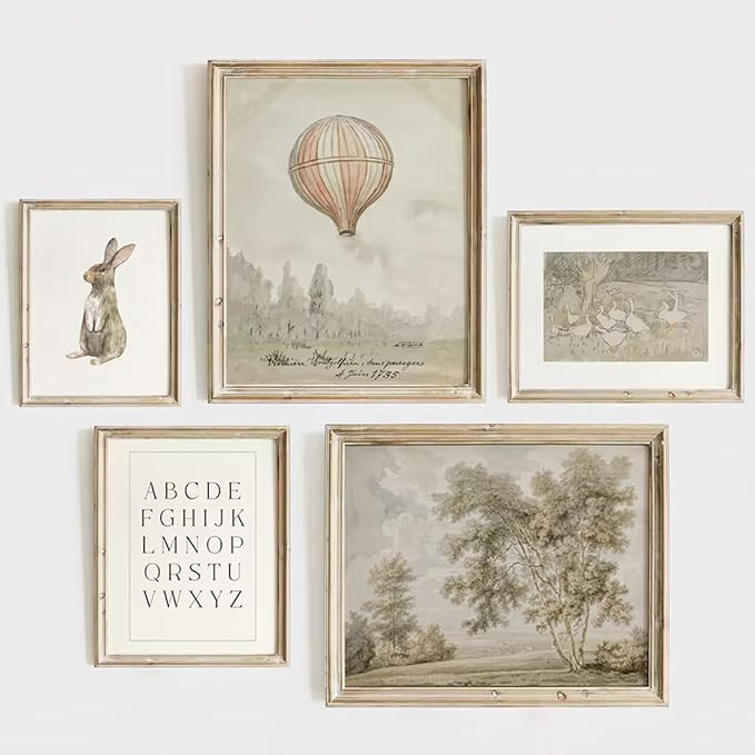 Vintage Nursery Wall Art Children Room Canvas Wall Decor Country Posters Botanical Prints Vintage... | Amazon (US)