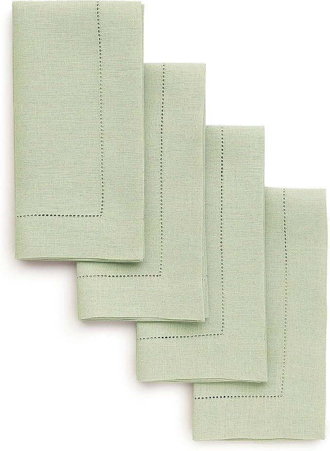 Solino Home Linen Dinner Napkins 20 x 20 Inch – Sage Green, 100% Pure Linen Set of 4 Cloth Napk... | Amazon (US)