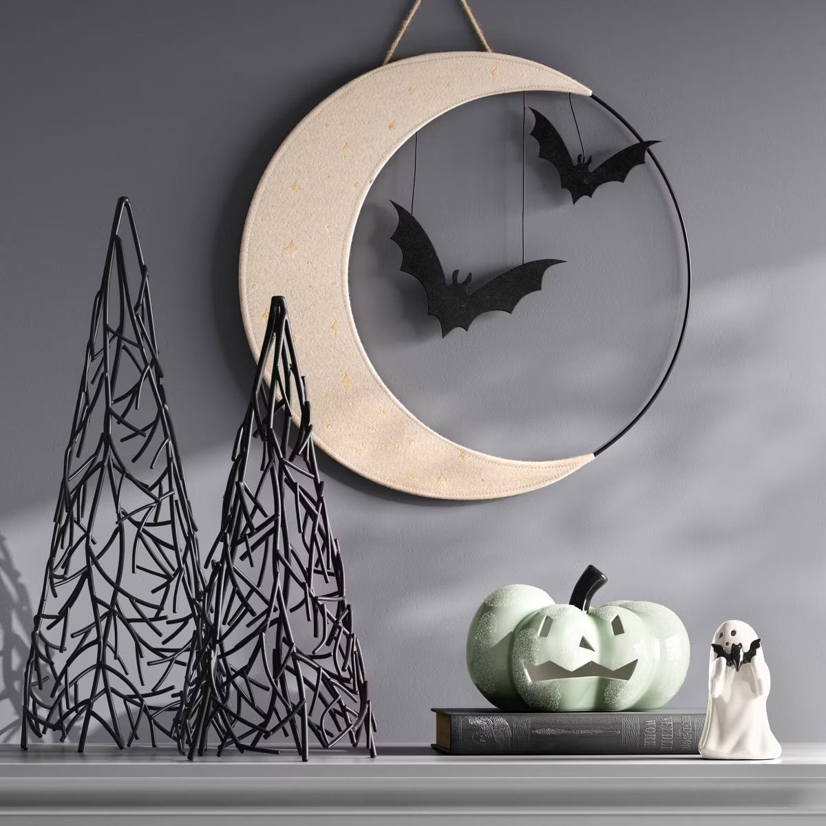 15" Bats Wreath Halloween Decorative Sculptures - Hyde & EEK! Boutique™ | Target