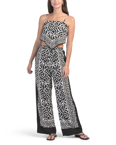 Border Print Set With Bandana Top | TJ Maxx