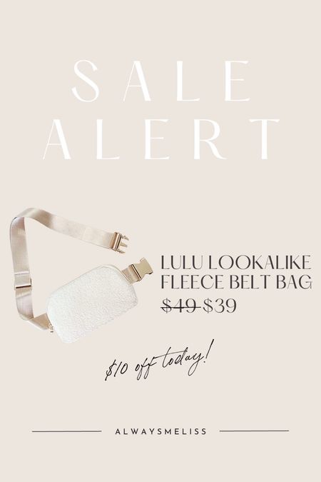 Lululemon lookalike fleece belt bag $10 off today! Available in over 5 colors - I own and love this one!!

#LTKtravel #LTKsalealert #LTKitbag
