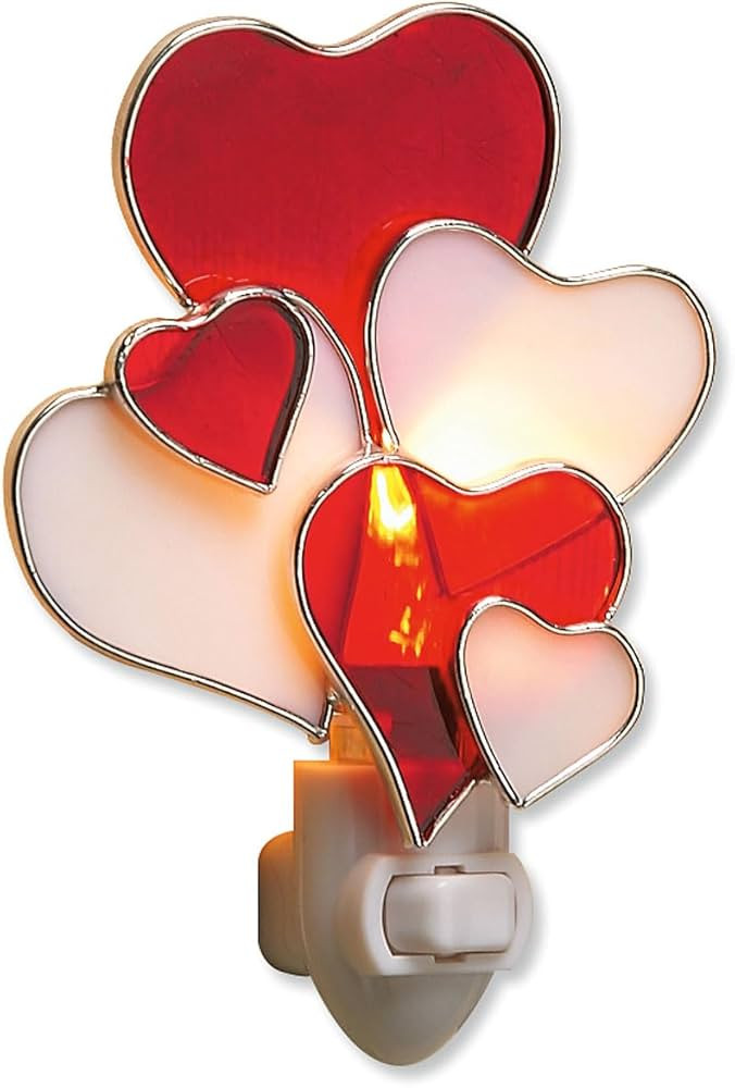 Current Heart Valentines Decorative Nightlight - 6" Stained Glass Plug in Light, Easter, & Holida... | Amazon (US)