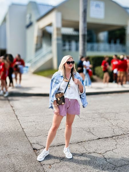 College Basketball game day outfit to cheer on my FAU owls 🦉 
#gameootd #gamefit
Women’s game day outfit inspo, college basketball outfit, spring outfits, spring outfit inspo, Buru, Louis Vuitton, Hermes, denim jacket, spring transitional outfitt

#LTKfindsunder100 #LTKmidsize #LTKU