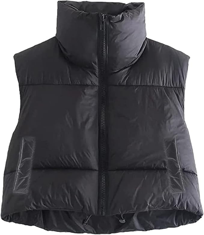Aopwsrlyi Women/Girls Winter Crop Vest Lightweight Sleeveless Warm Outerwear Puffer Vest Padded G... | Amazon (US)