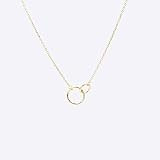 Gold Circle Necklace Yellow Gold Filled 14K, Best Friend Necklace, 2 Asymmetrical Circles, Linked ci | Amazon (US)