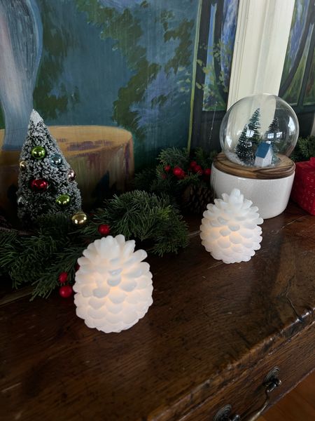 I got these flickering LED pine cones last year and they’re such a cute added touch to holiday decor! They give off a nice warm light. Come in sets of 2 or 4! 

#LTKHoliday #LTKhome #LTKSeasonal