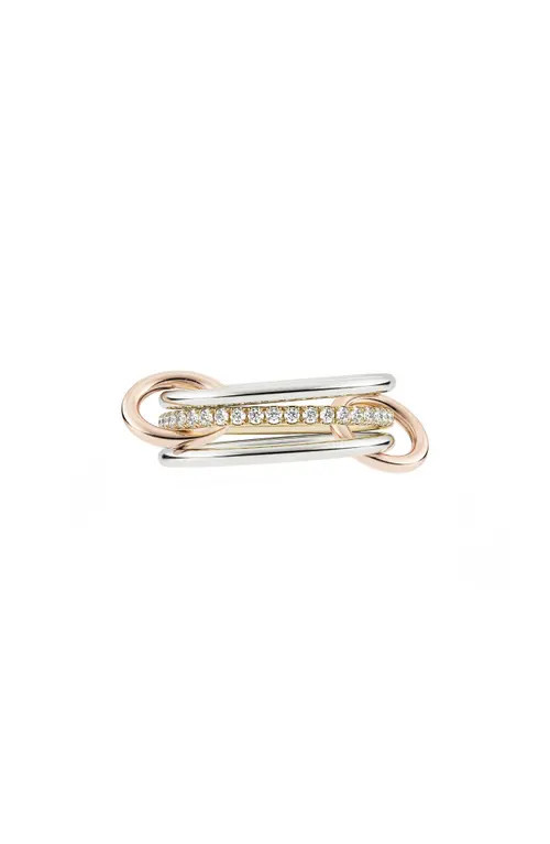 Spinelli Kilcollin Sony Diamond Linked Rings in Yellow/rose/white at Nordstrom, Size 6 | Nordstrom