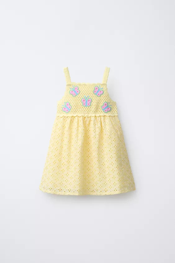 CROCHET BUTTERFLY COMBINATION DRESS | Zara US
