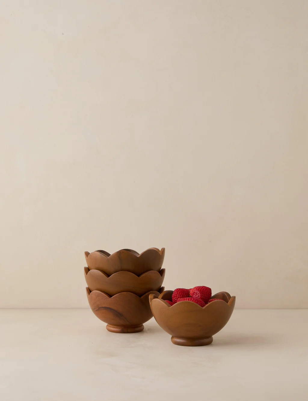 Scalloped Wood Bowls (Set of 4) by Sarah Sherman Samuel | Lulu and Georgia 