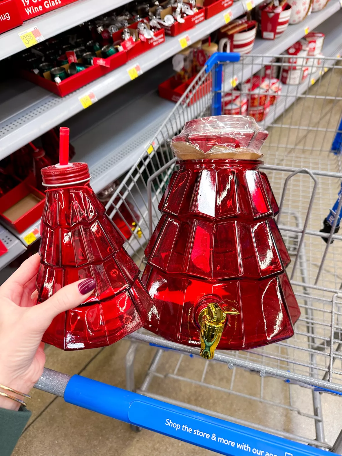 Glass Christmas Tree Sippers and Dispensers