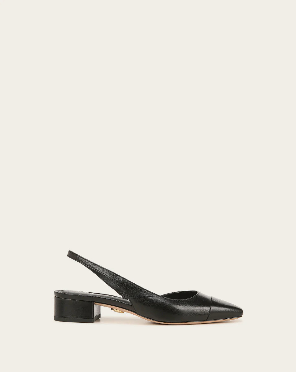 Cecile Cap-Toe Leather Slingback | Veronica Beard