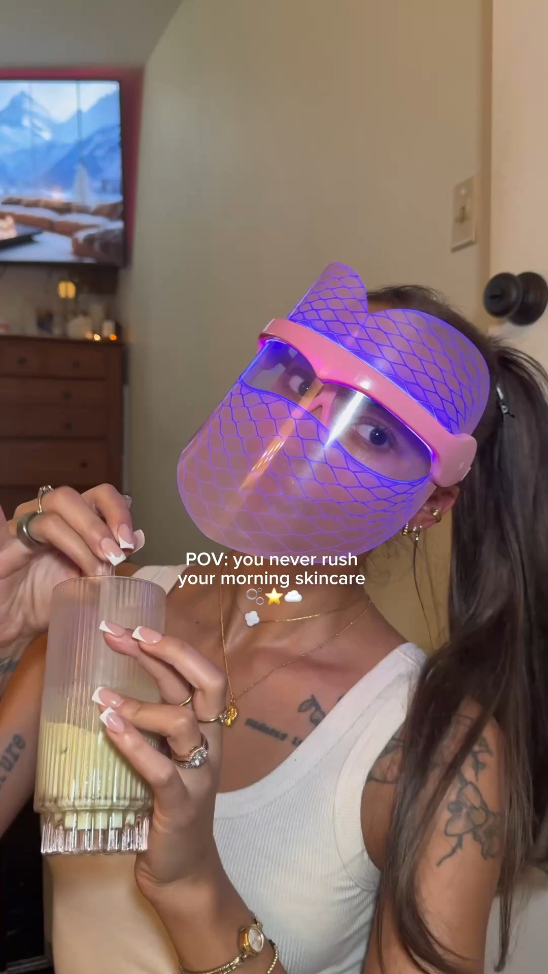 taking my time with my skincare after a crazy week >> 🫧⭐️☁️ I hope you had a great thanksgiving!! 🧖🏽‍♀️💗 

products:
@Bubble Skincare gentle start cleanser & day dream serum 
@rhode skin glazing milk 
@Ulta Beauty wake up call eye patches 
@ColourPop Cosmetics candy cane lip mask
@One Skin OS-01 face & eye 
@Honest Beauty hydrogel cream
@Kiehl's Since 1851 avocado eye cream
@skingym led mask

all skincare products on my LTK! 

#morningskincare #CapCut 

#LTKBeauty