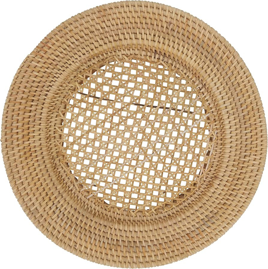 SARO LIFESTYLE Handmade Rattan Charger Plates (Set of 4) | Amazon (US)