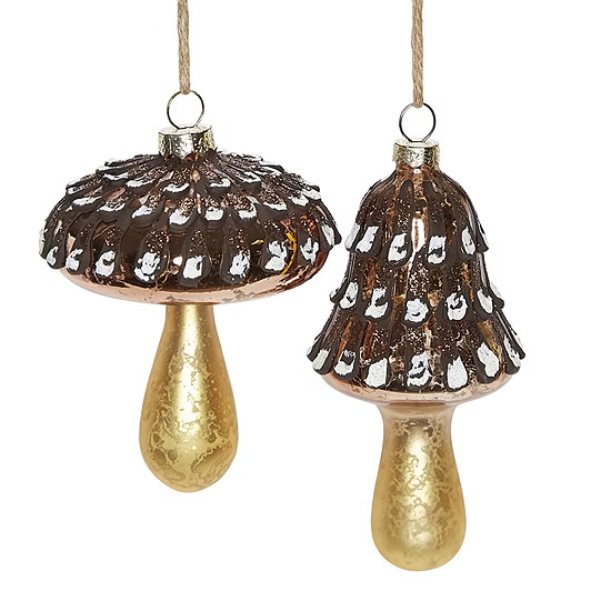 North Pole Trading Co. Chateau Glass Mushrooms 2-pc. Christmas Ornament Set | JCPenney