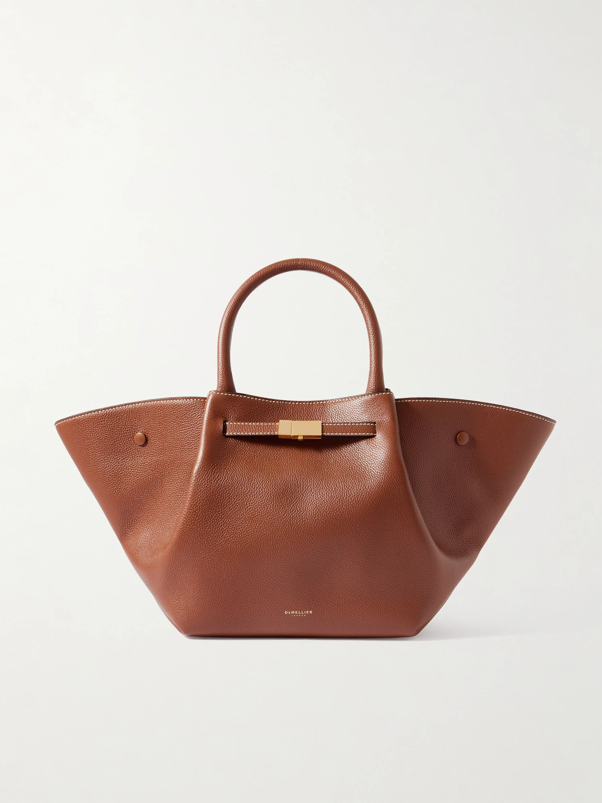 DeMellier - The New York Midi Textured-leather Tote - Brown | NET-A-PORTER (US)