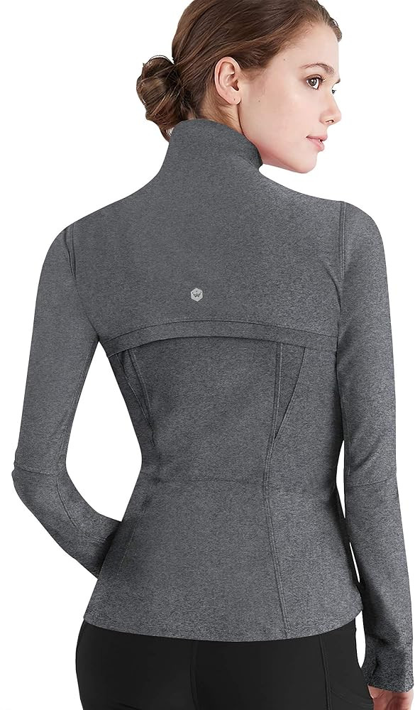 Lock and Love Women's Full Zip-up Yoga Workout Running Track Jacket with Thumb Holes | Amazon (US)