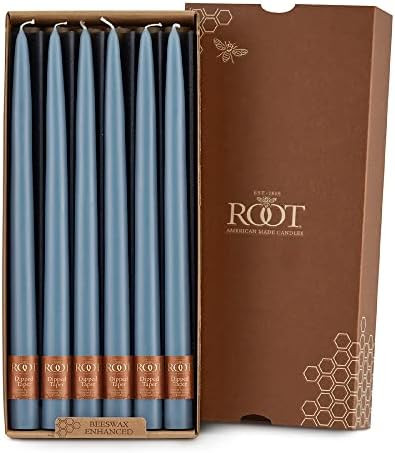 Root Candles Hand Dipped 12-Count Unscented Taper Candles, 12-Inch, Williamsburg Blue | Amazon (US)