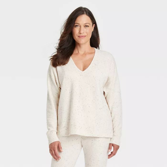 Women's V-Neck Lounge Pullover Sweater - Stars Above™ | Target