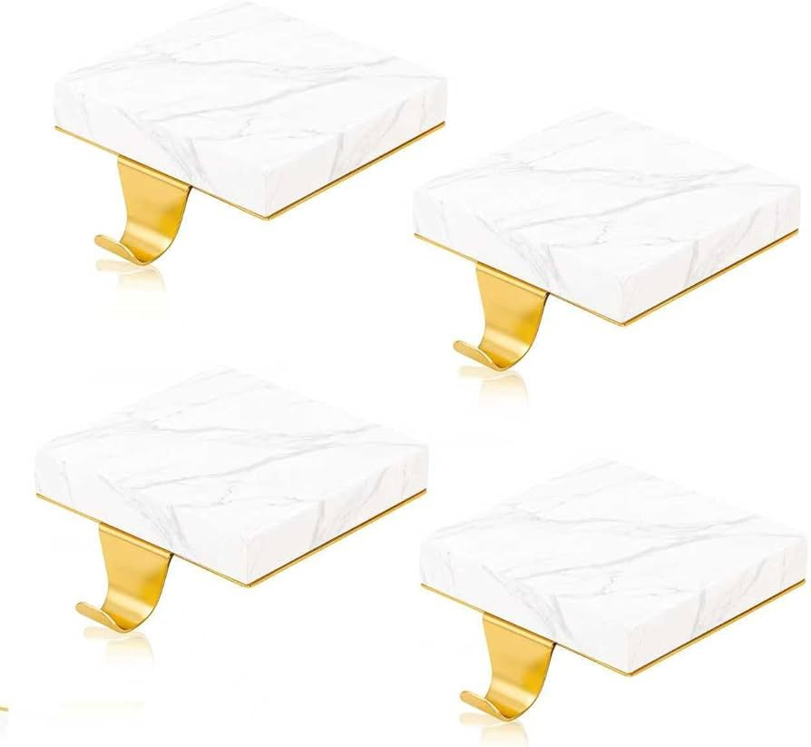 Christmas Stocking Holder Set, Stocking Holders for Mantle, Heavy-Duty Christmas Ornament Hooks f... | Amazon (US)